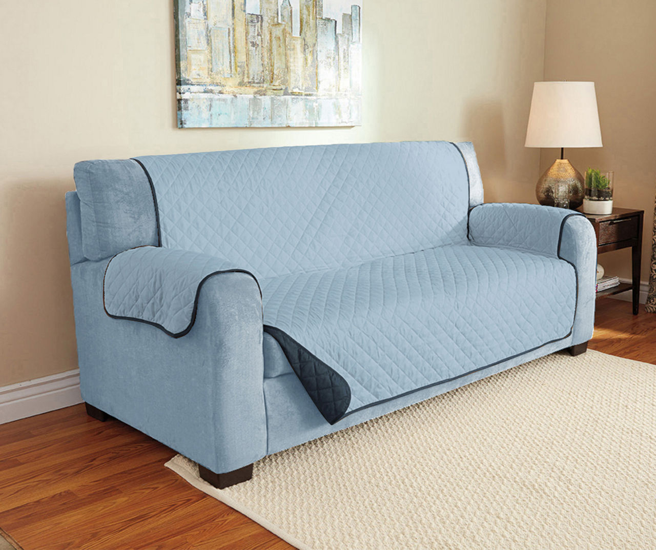 Blue Detroit Lions Sofa Protector