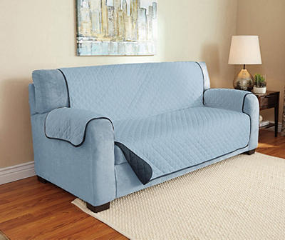 Navy & Light Blue Microfiber Reversible Sofa Furniture Protector