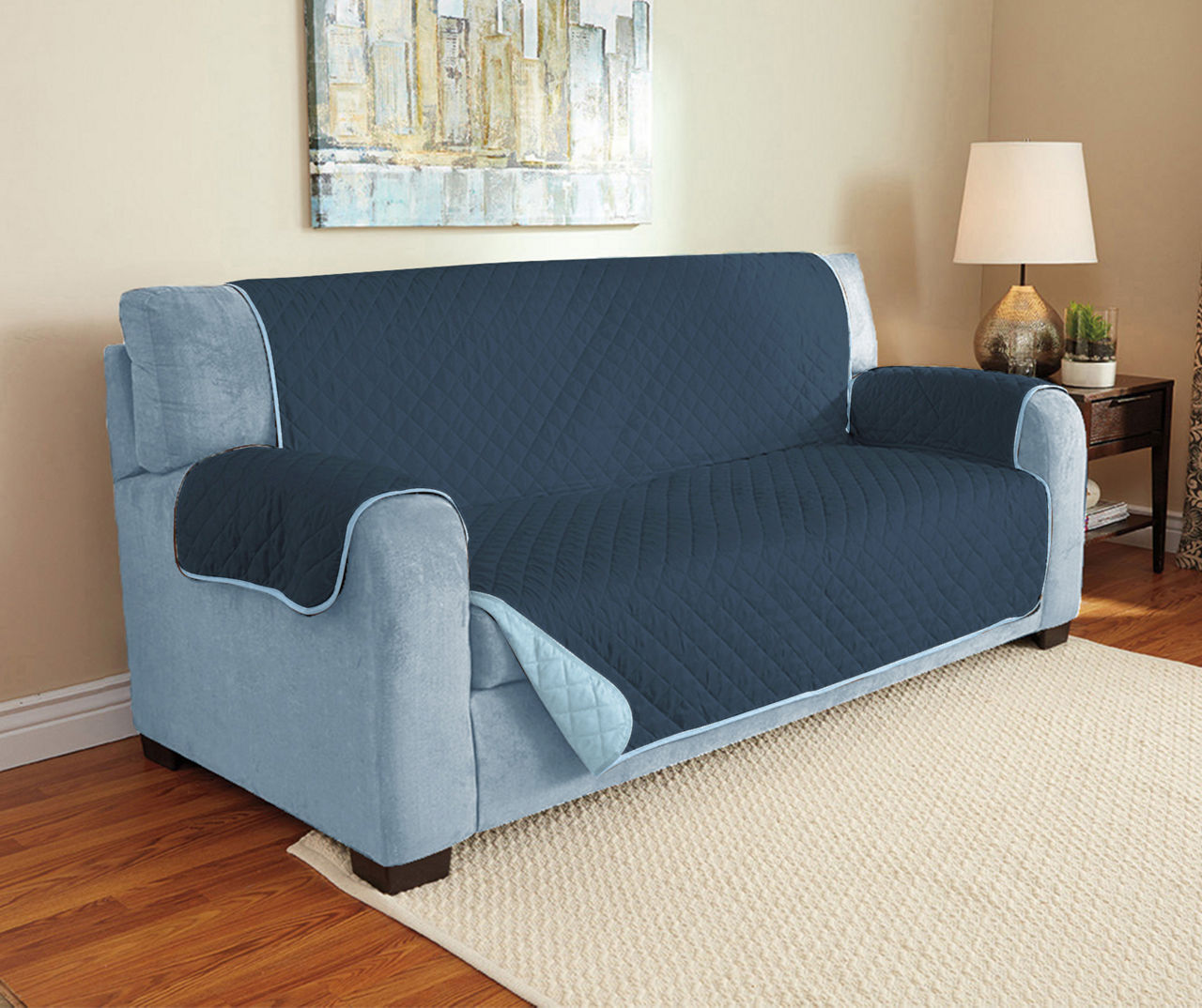 Detroit Lions Blue Sofa Protector