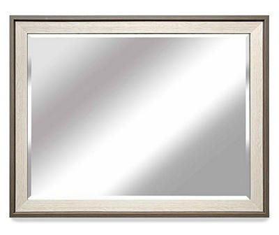 Gray & White Framed Mirror