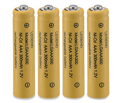 "AAA" Ni-Cd Rechargeable Batteries, 4-Pack