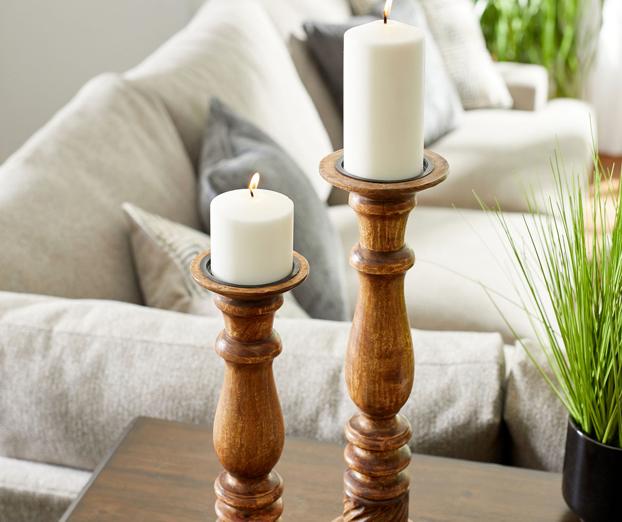 Broyhill Natural Wood Pillar Candle Holder, (15”) - Big Lots