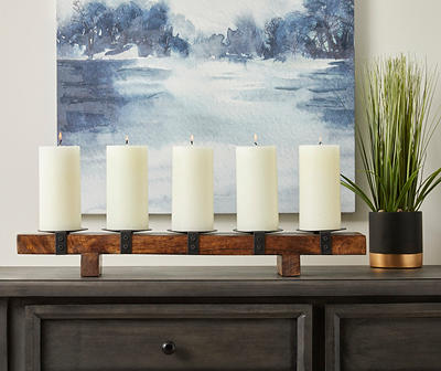 Wood Linear Candle Holder