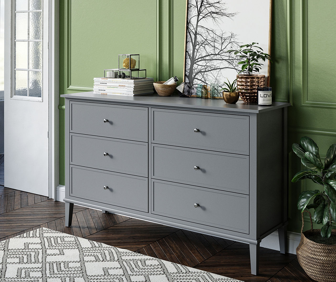 Grey dresser deals on sale