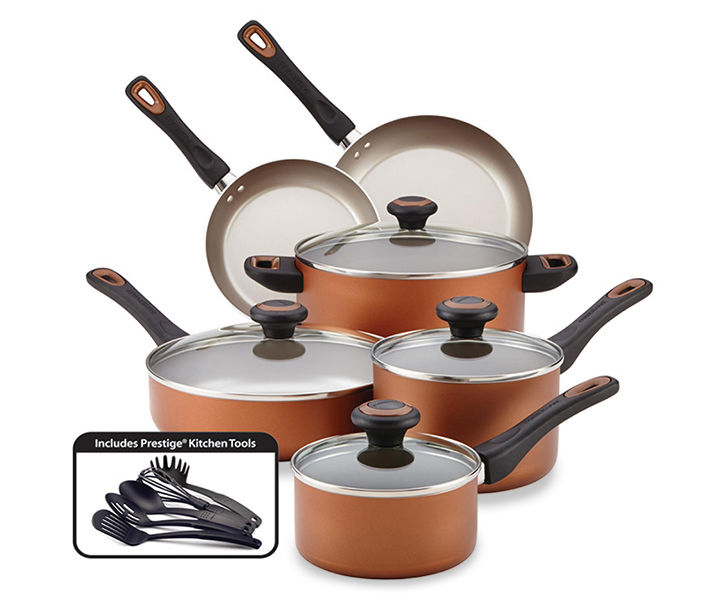 Best Buy: Farberware 15-Piece Cookware Set Purple 21895