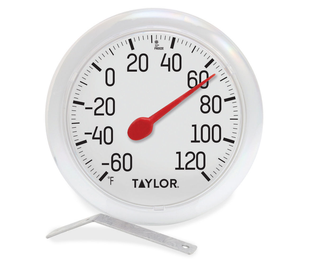 Taylor 6 Black & White Outdoor Dial Thermometer