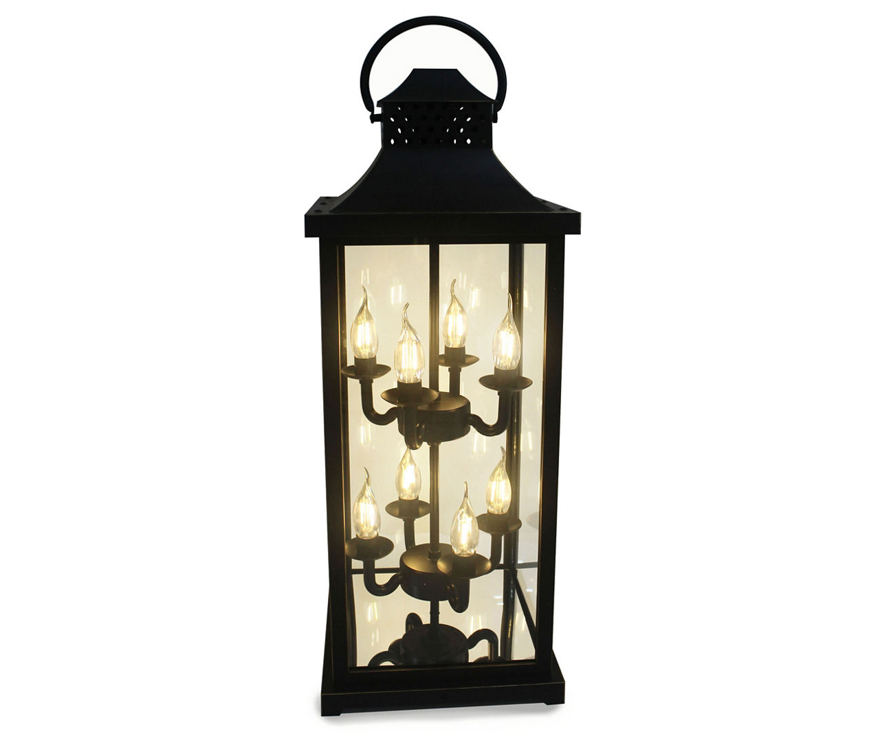 Found & Fable Oversized Black Metal Floor Lantern, 35