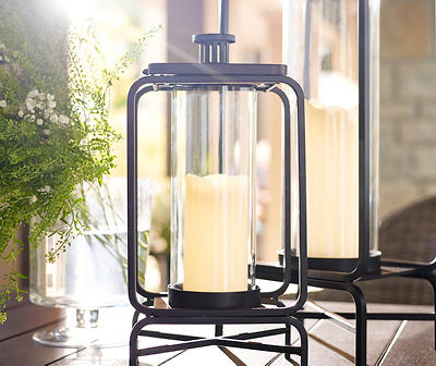 23.88" Industrial LED Candle Lantern