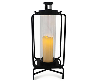 23.88" Industrial LED Candle Lantern