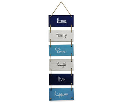 "Home" Blue Board Hanging Wall Decor