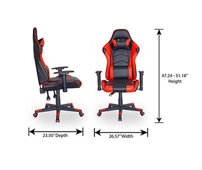Black & Red Reclining Gaming Office Chair