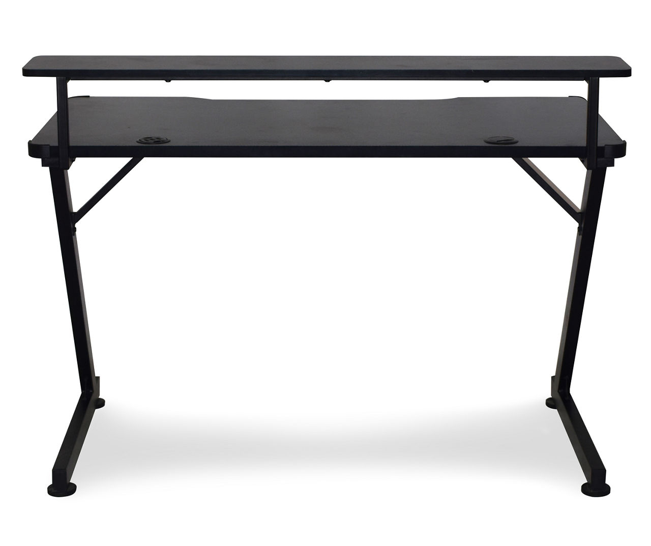 Ross Gaming Desk Computer Table Workstation, Black With Bright Trim