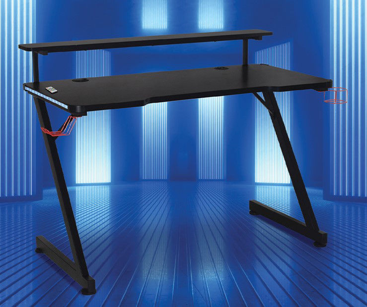 Home Office Desk LED Computer Gaming Desk Extra Long Double Desk