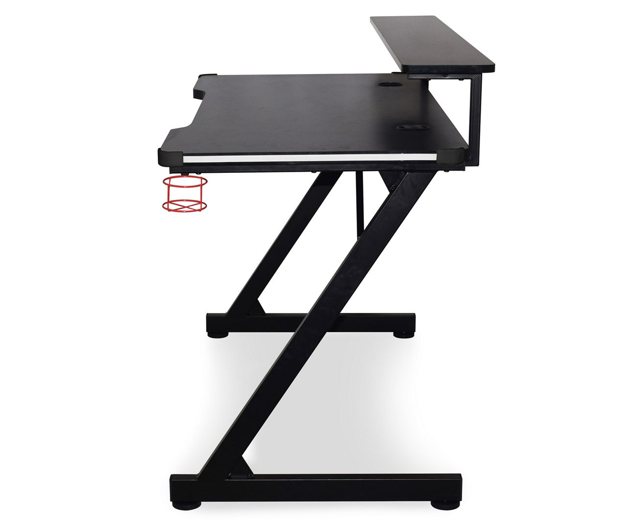 Momentum Furnishings Black LED Gaming Desk with Riser