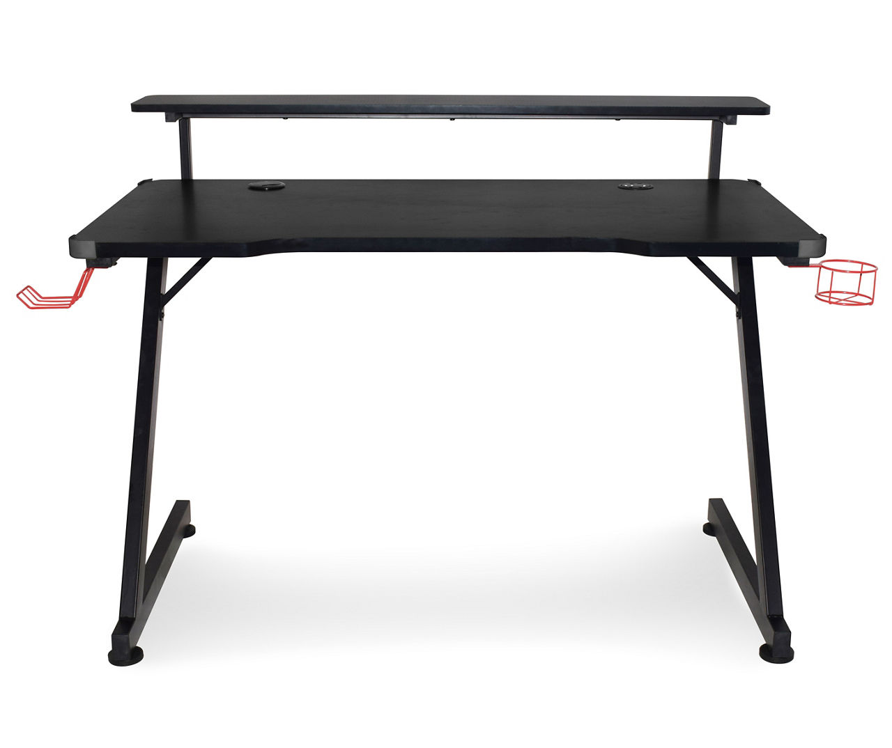 Momentum Furnishings Black LED Gaming Desk with Riser