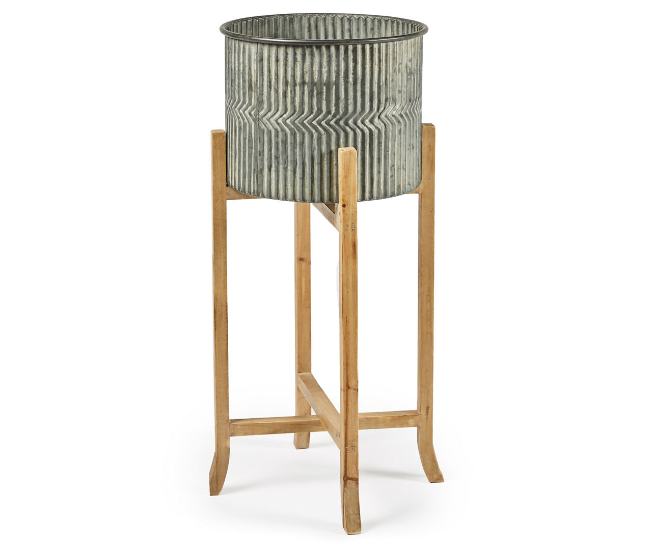 Broyhill Broyhill Metal Planter with Wood Stand Big Lots