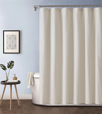 Ivory Embossed Fabric Shower Curtain