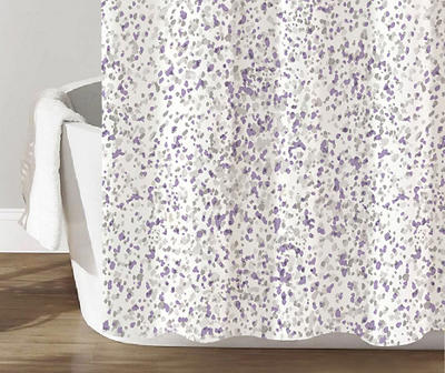 White Mable Speckled Shower Curtain