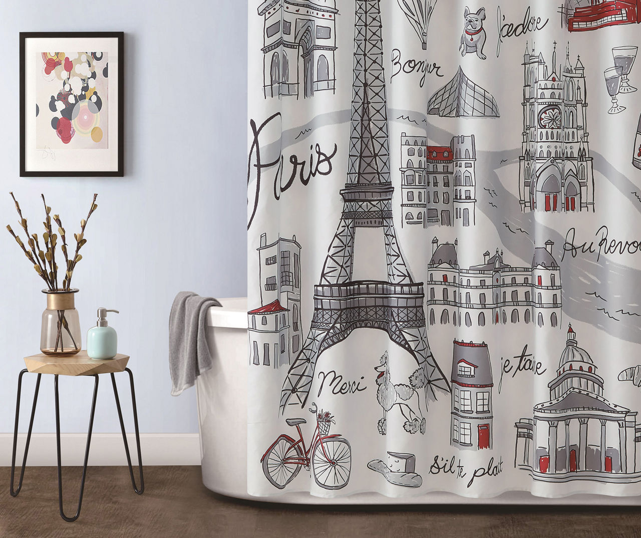 3d Luxury Paris Opera Lounge Bathroom Curtains Shower Curtain For