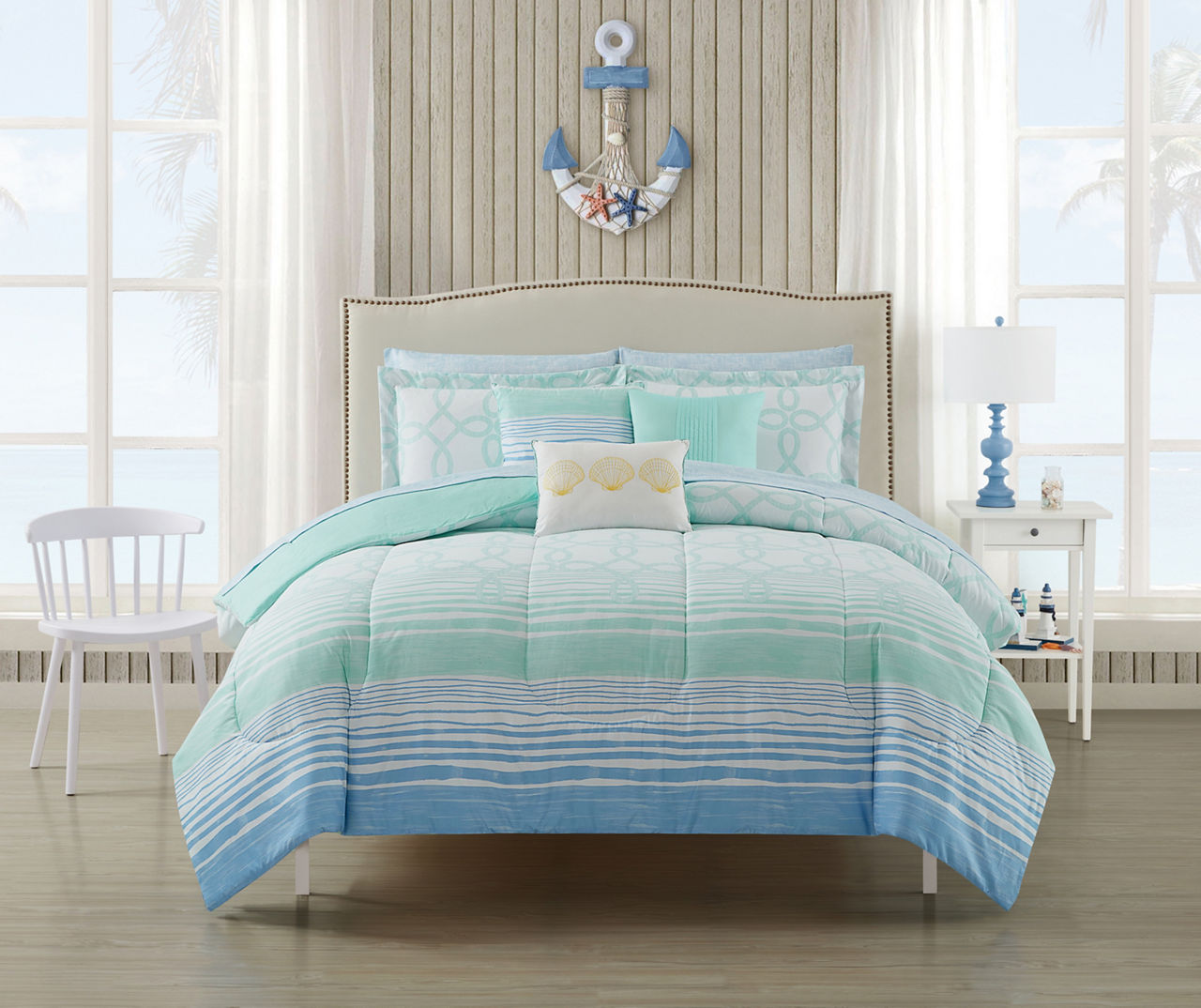 Blue and green twin comforter clearance sets