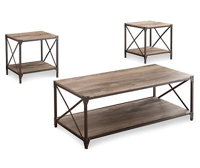 RUSTIC & METAL 3PC OCC. TABLE - Large Table