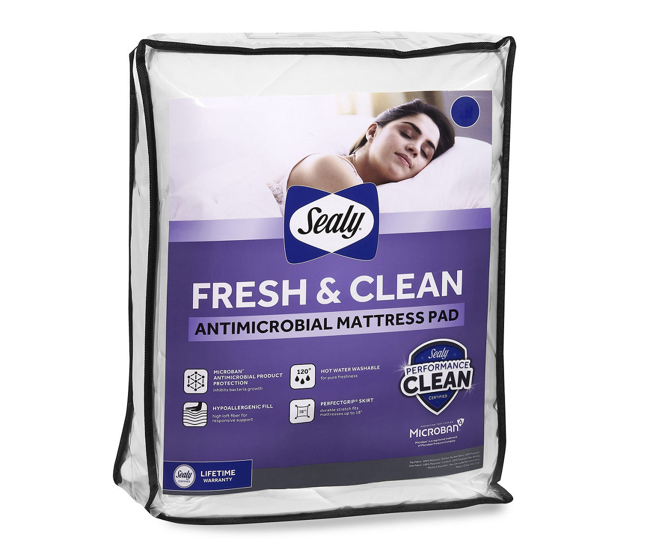 Sealy King Fresh & Clean Antimicrobial Mattress Pad Big Lots