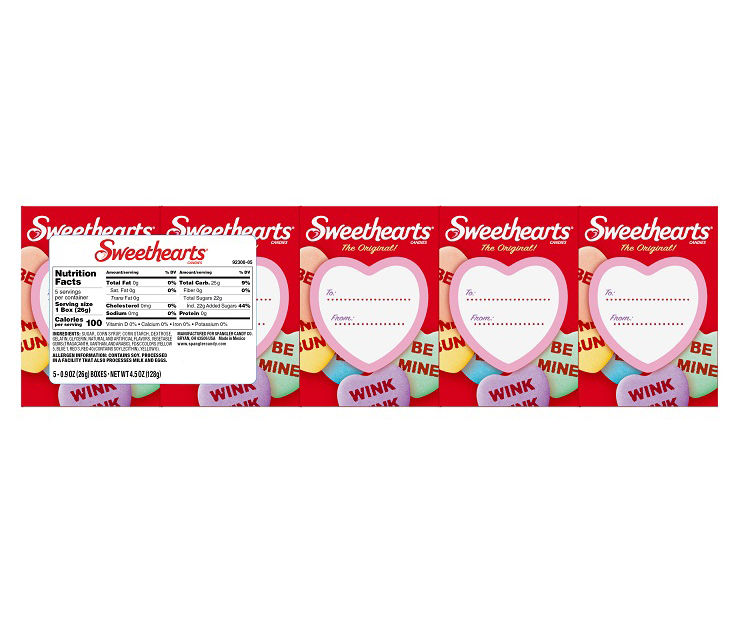 Sweethearts Heart Shaped Candy Boxes, 5-Pack