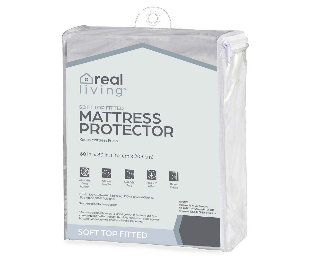 Real Living Real Living Soft Top Fitted Mattress Cover Big Lots