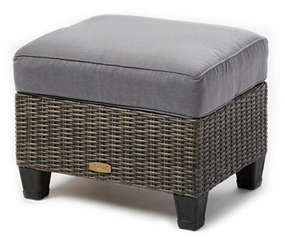 Thornwood All-Weather Wicker Cushioned Patio Ottoman