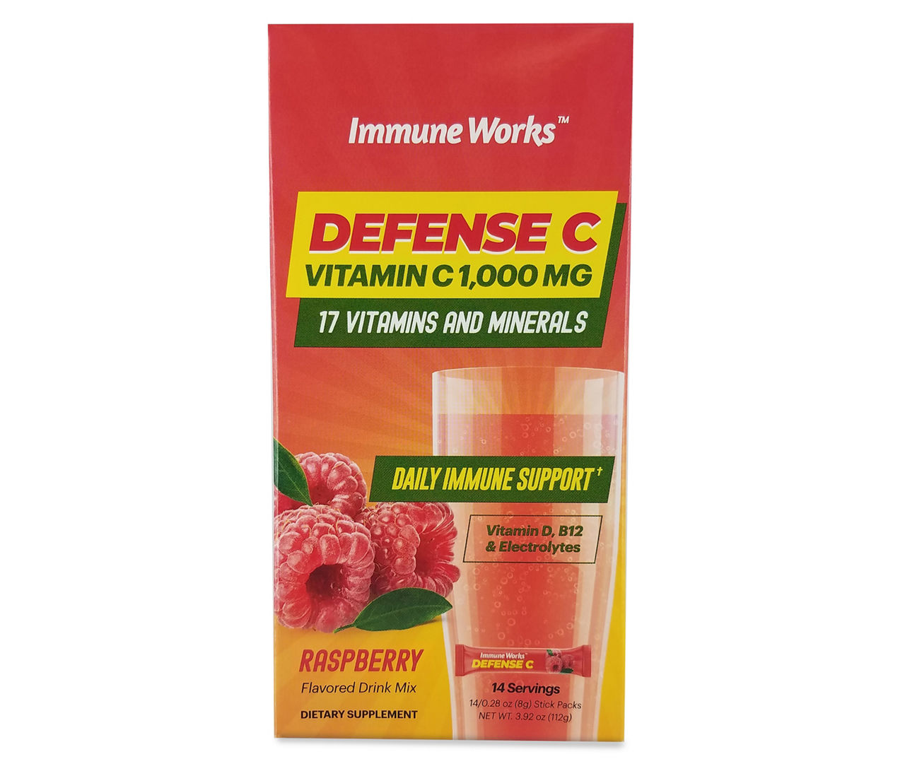 Defense C Raspberry Drink Mix, 14-Pack