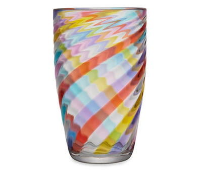 Ripple Rainbow Plastic Tall Glass