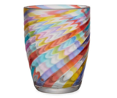 Ripple Rainbow Plastic Short Glass