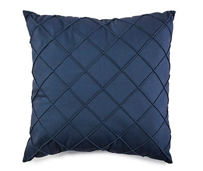 Navy Diamond Pintuck Throw Pillow