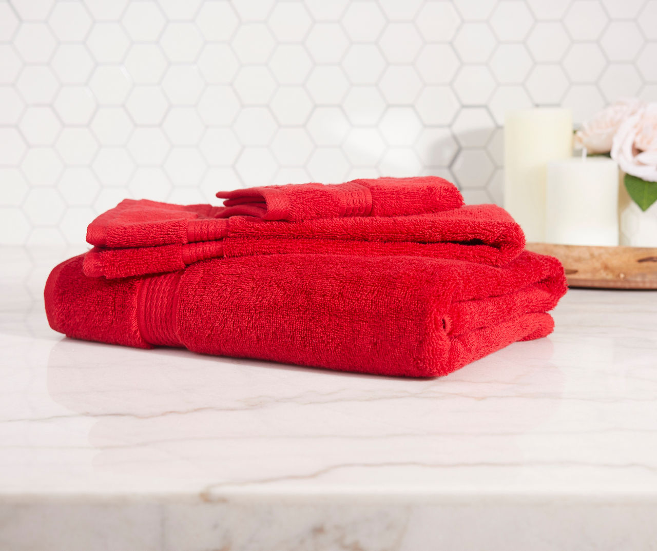 Oversized Red Hand Towel