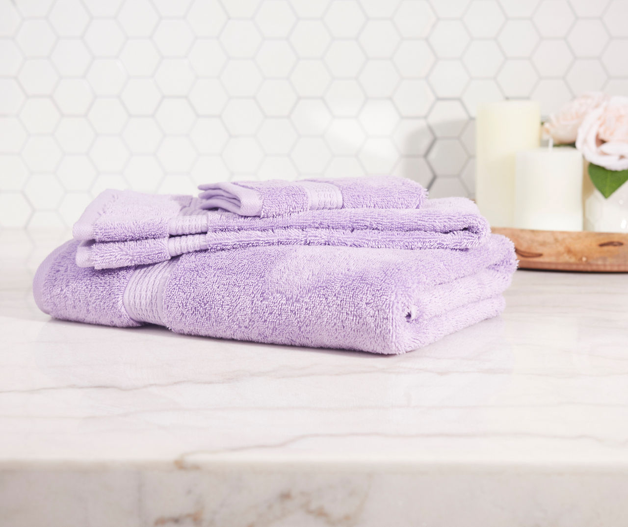 Light Lilac Towels, Lilac Hand Towels, Blue Lilac Towels