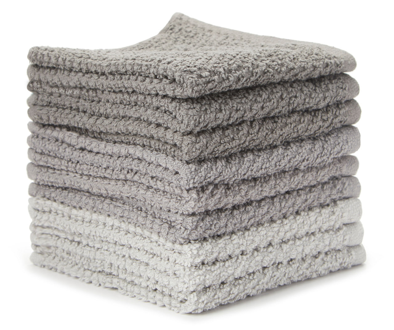 Real Living Gray Washcloths, 9-Pack