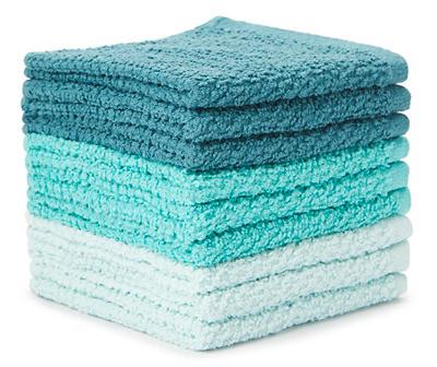 Turquoise Wash Cloths, 9-Pack