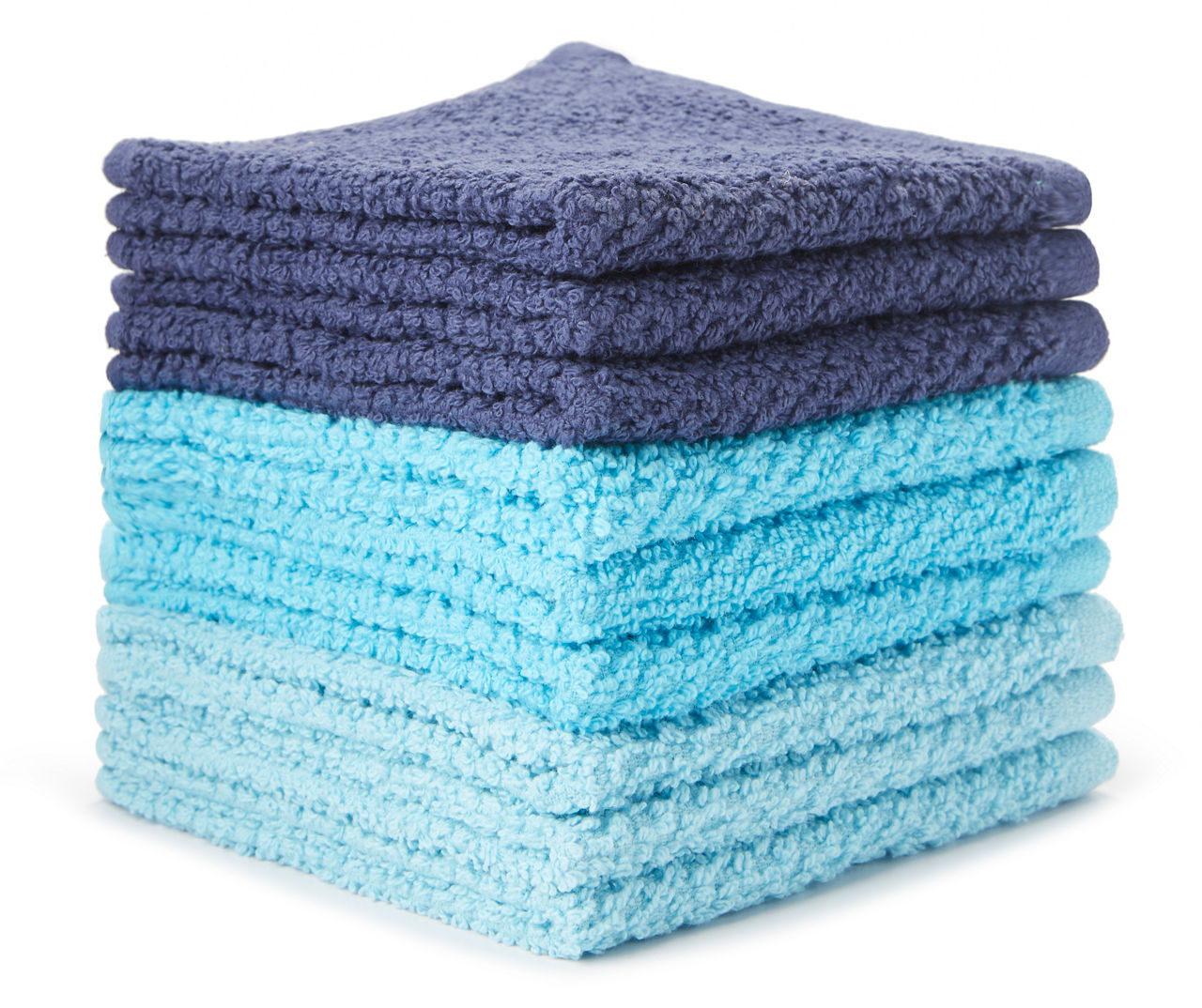 Real Living Euphoric Expression Supersonic Blue Washcloths, 6-Pack