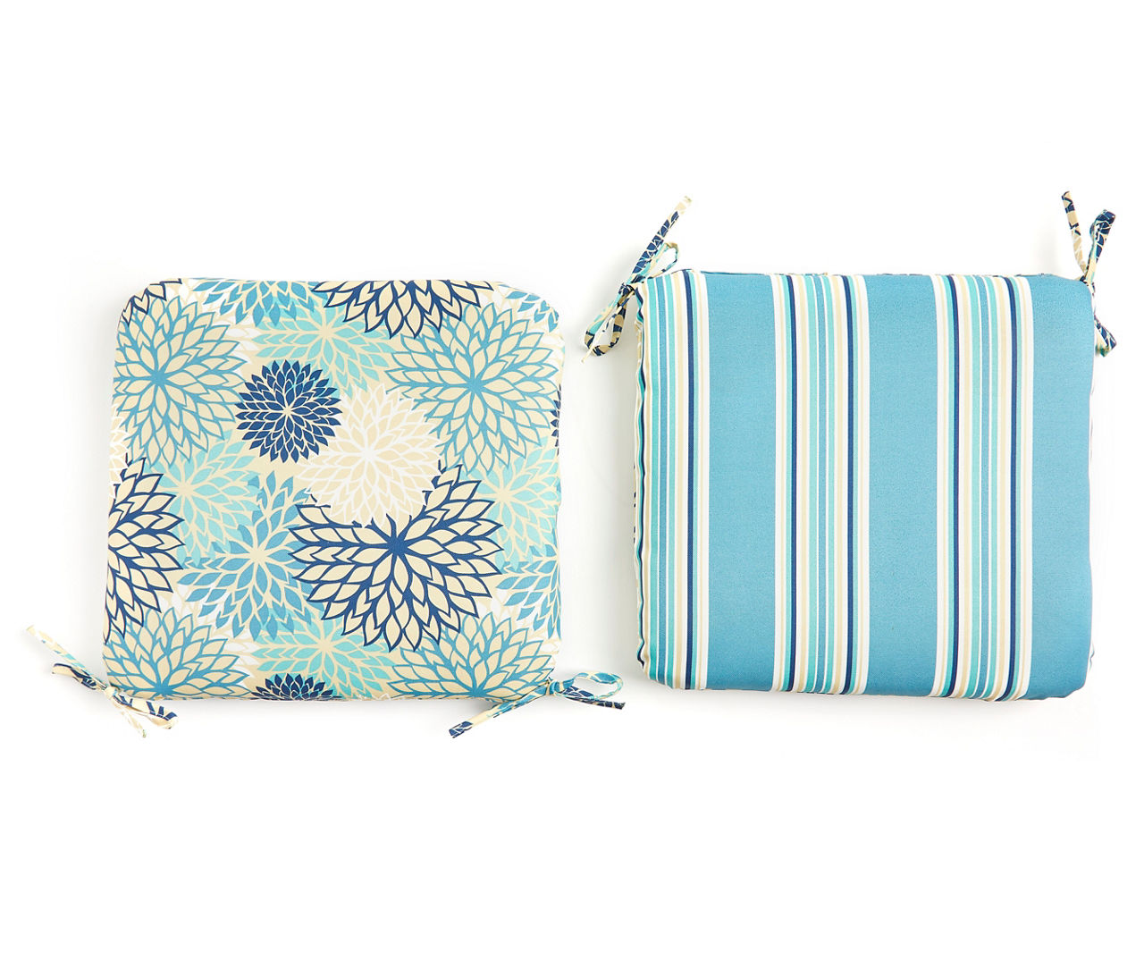 Zinnia & Stripe Reversible Outdoor Seat Pads, 2-Pack