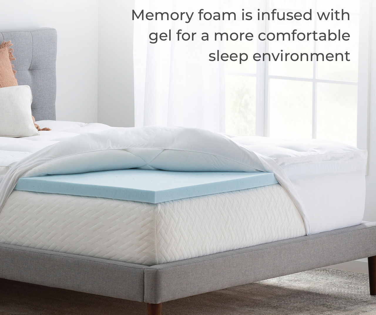 LUCID Comfort Collection 4-in D Memory Foam Queen Mattress Topper