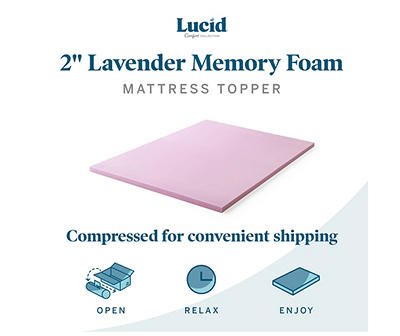 3" Lavender Memory Foam Queen Mattress Topper