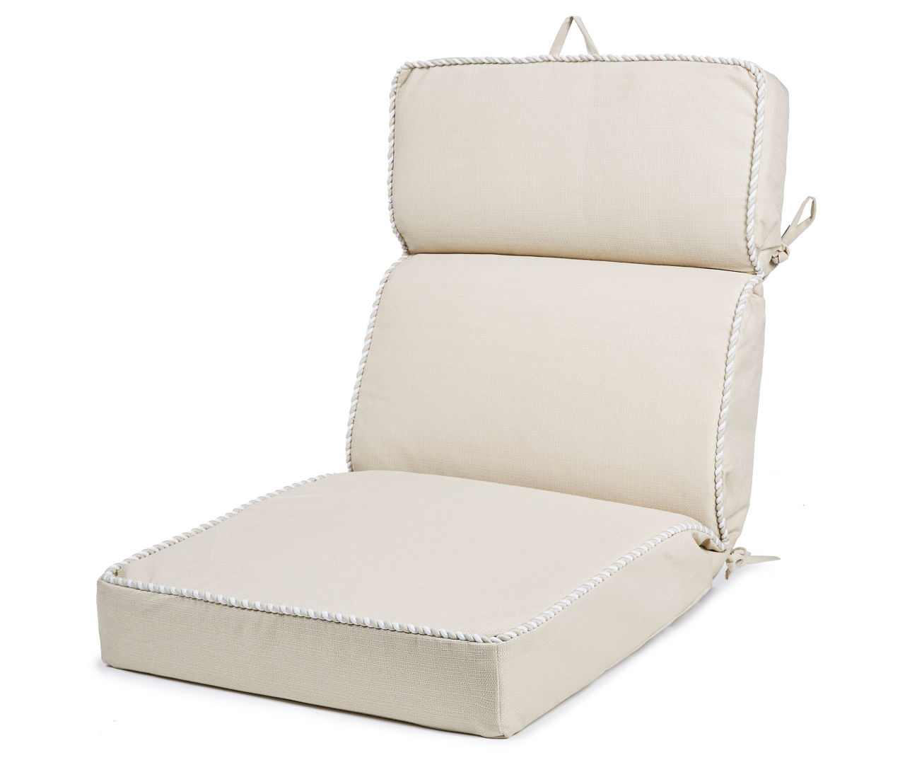 Linen High-Back Outdoor Chair Cushion