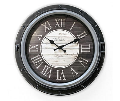Black & Silver Industrial Wall Clock