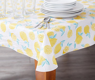 Lemons PEVA Tablecloth, (60