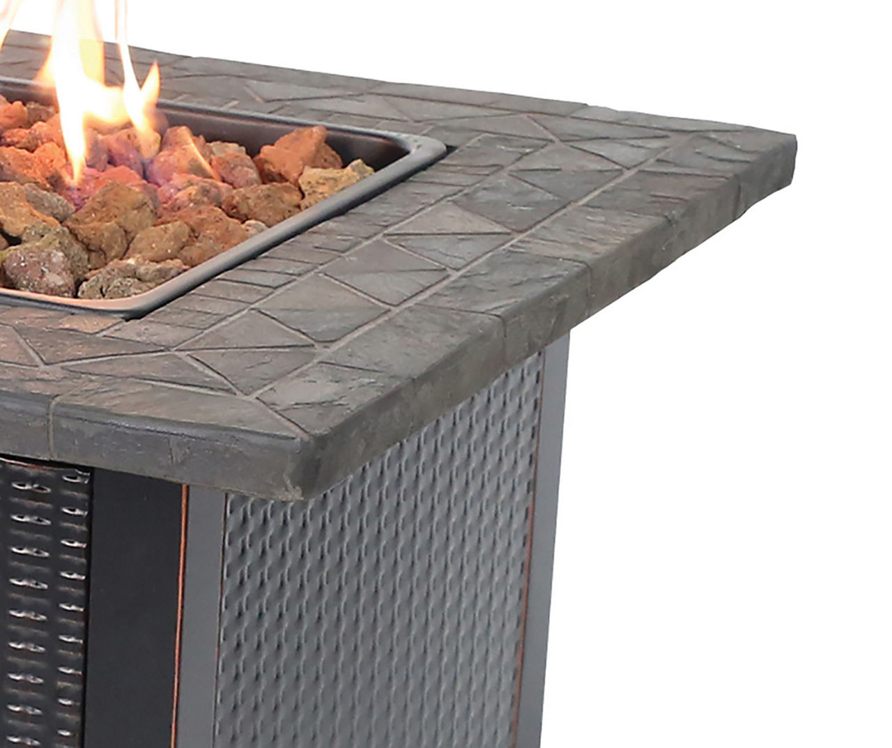 30" Tile Cement Resin Top Gas Fire Pit