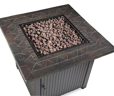 30" Tile Cement Resin Top Gas Fire Pit