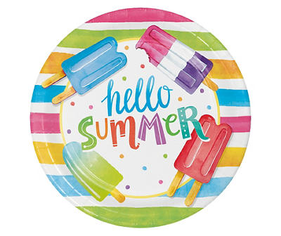 "Hello Summer" Popsicle Paper Salad Plates, 40-Count