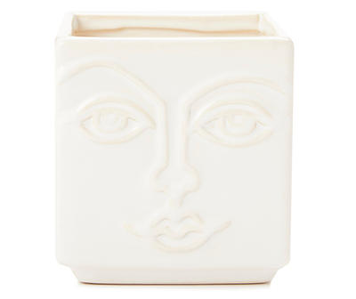 Face Ceramic Square Planter