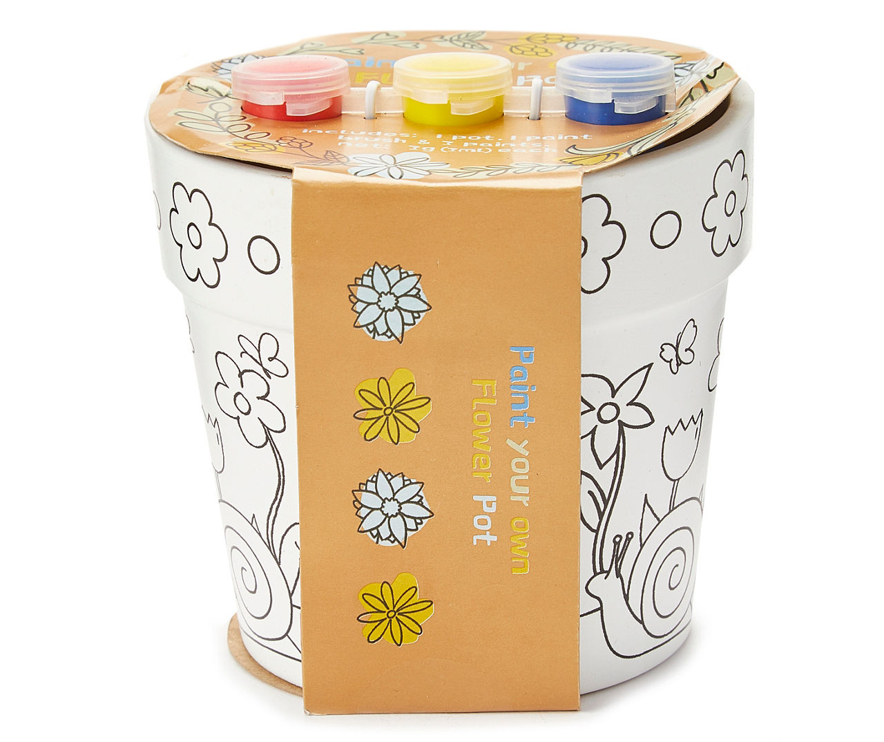 White Paint Your Own Flower Pot Kit Big Lots