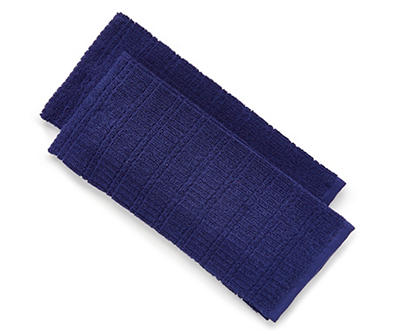 Real Living Navy Kitchen Towels, 2-Pack